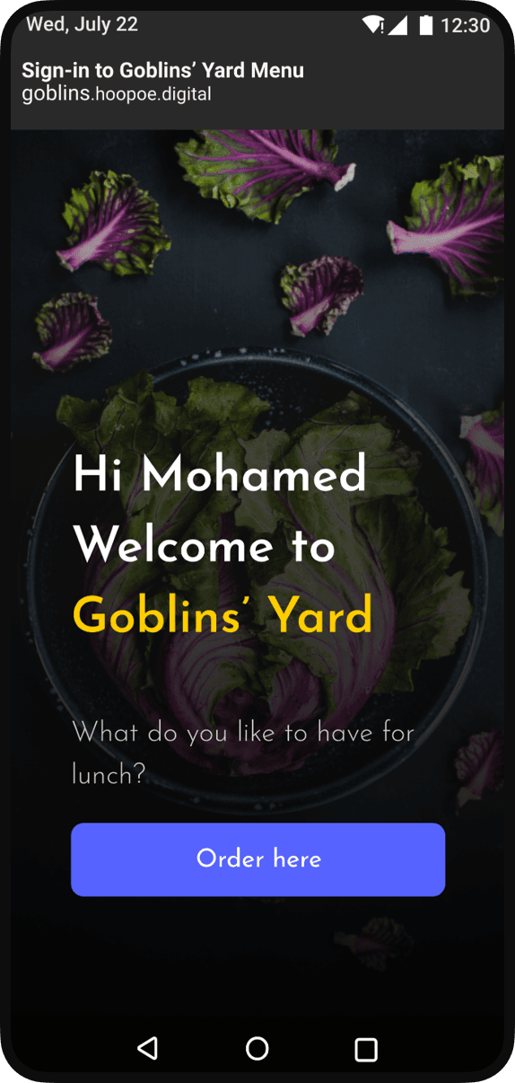 Menu on Mobile